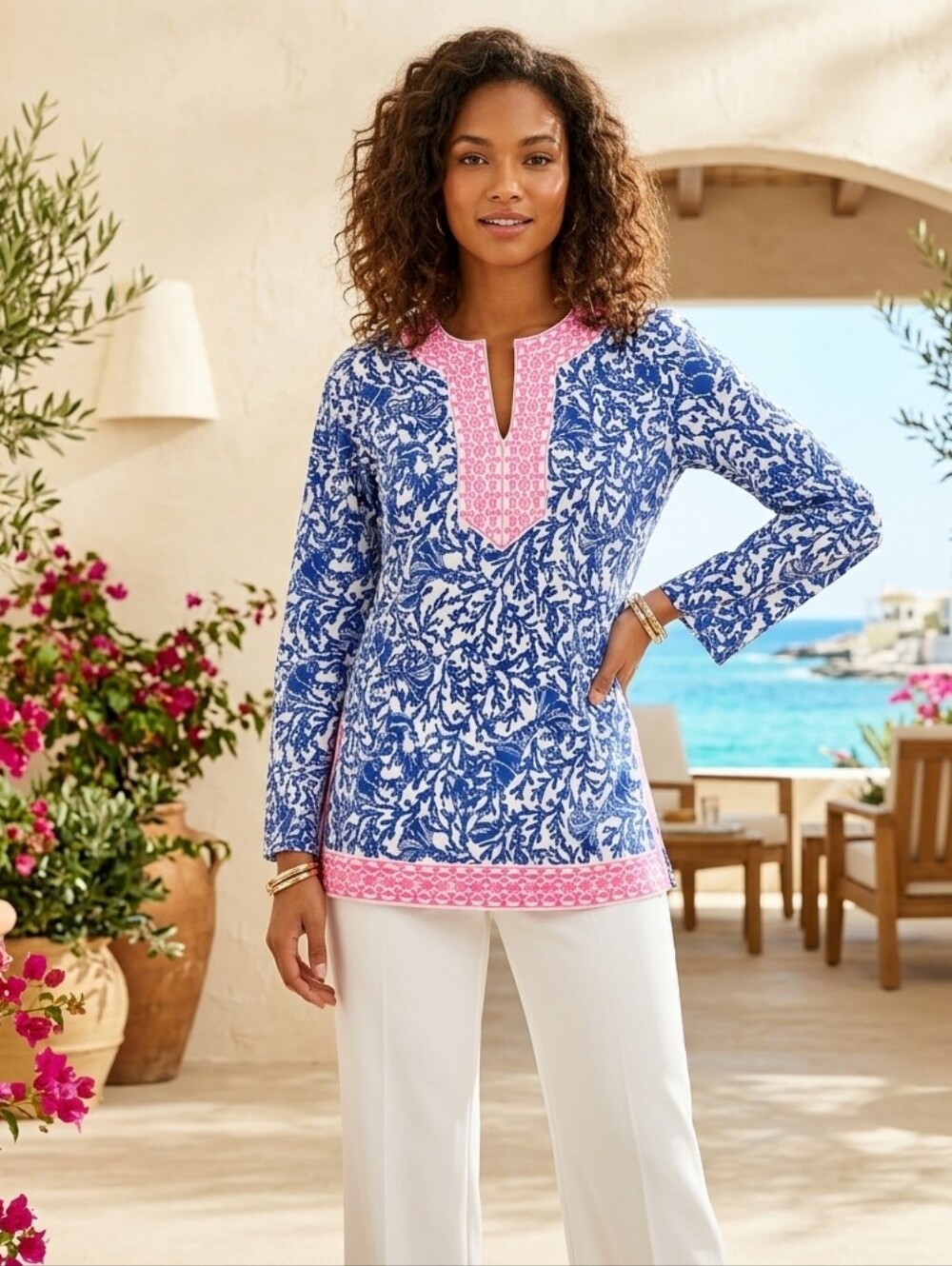NWT Lilly Pulitzer Ocean Cove Tunic Oyster Bay